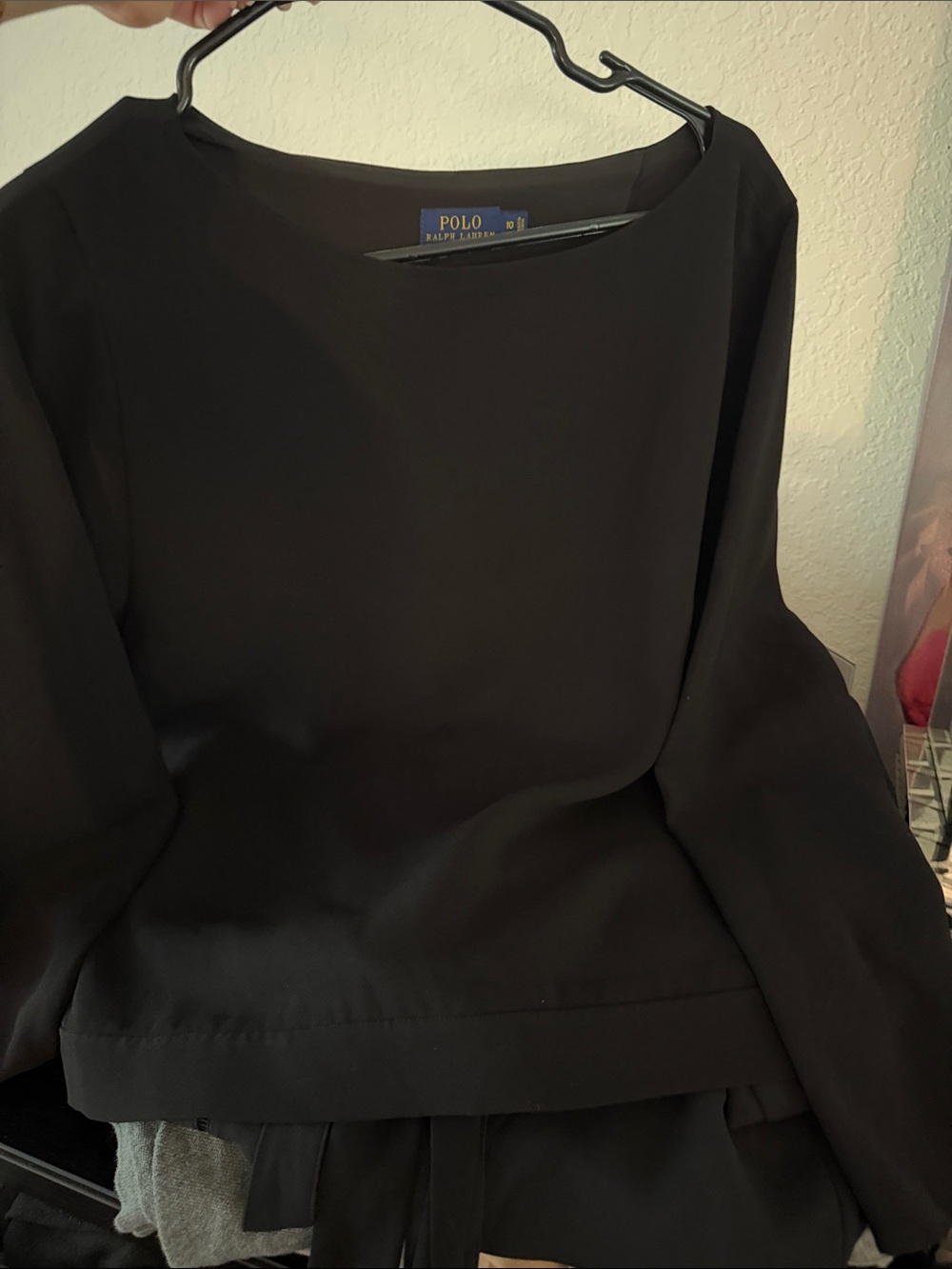 Polo by Ralph Lauren Black Cowl-Neck Blouse